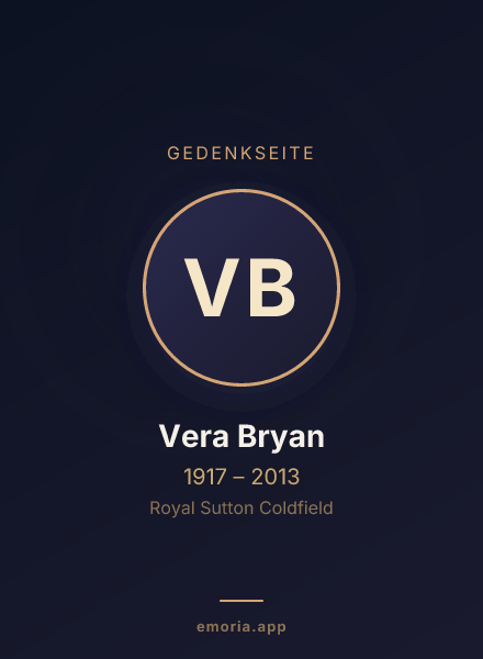 Gedenkportrait von Vera Bryan