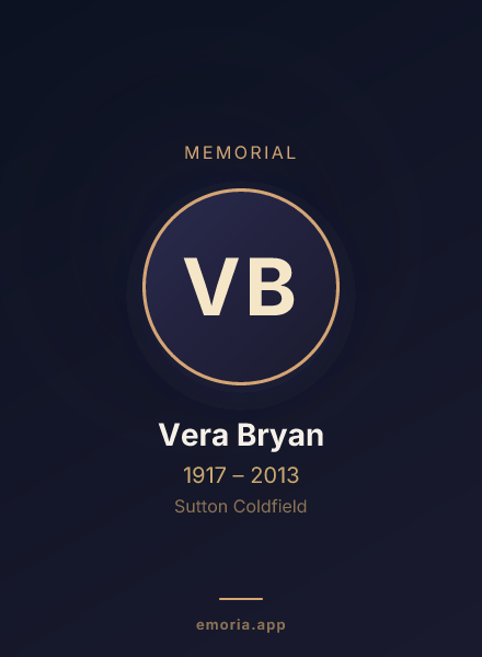 Memorial portrait of Vera Bryan
