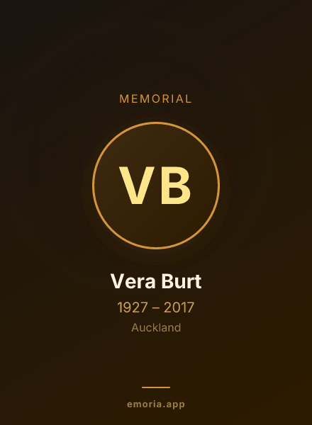 Memorial portrait of Vera Burt