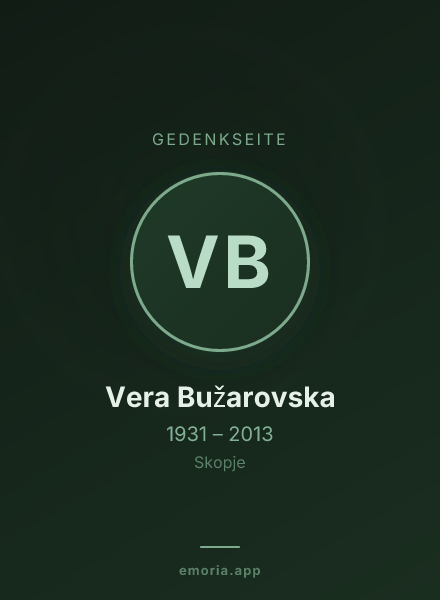 Gedenkportrait von Vera Bužarovska