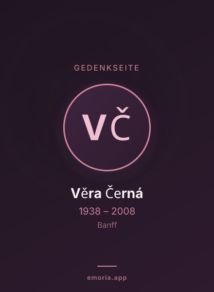 Gedenkportrait von Věra Černá