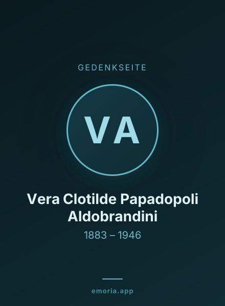 Gedenkportrait von Vera Clotilde Papadopoli Aldobrandini