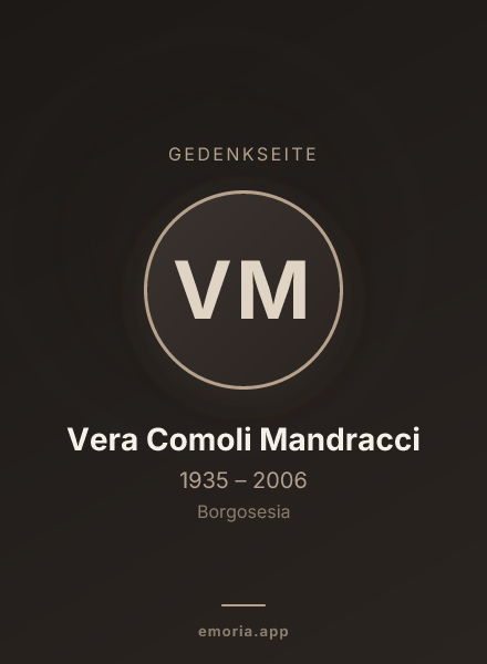 Gedenkportrait von Vera Comoli Mandracci