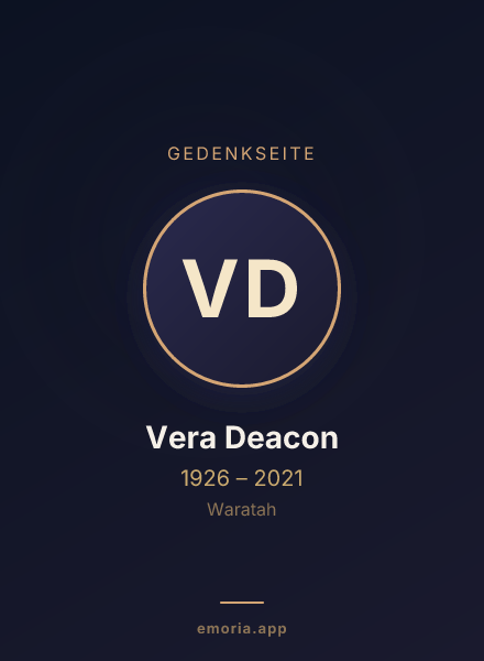 Gedenkportrait von Vera Deacon