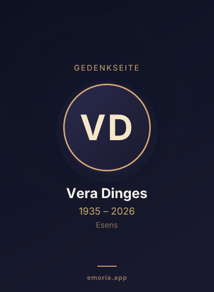 Gedenkportrait von Vera Dinges