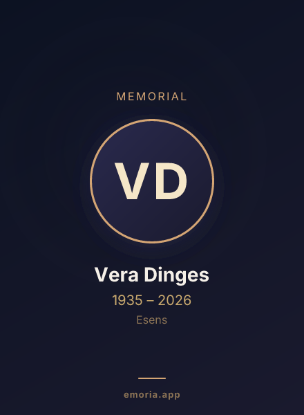 Memorial portrait of Vera Dinges