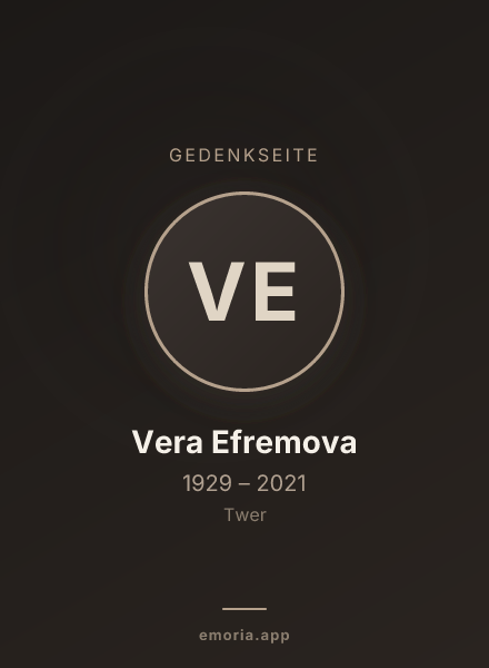 Gedenkportrait von Vera Efremova