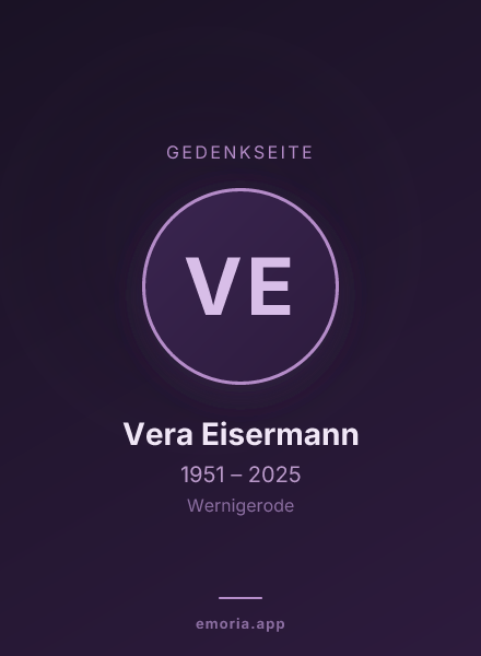 Gedenkportrait von Vera Eisermann