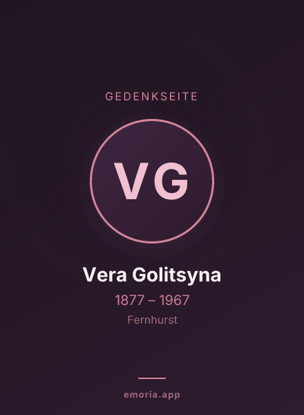 Gedenkportrait von Vera Golitsyna