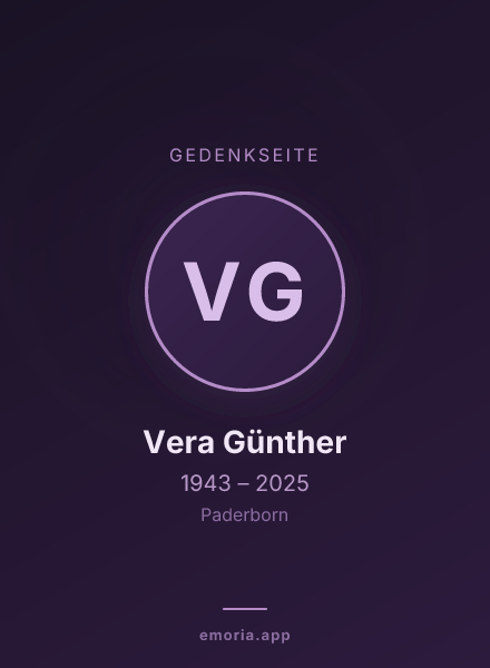 Gedenkportrait von Vera Günther