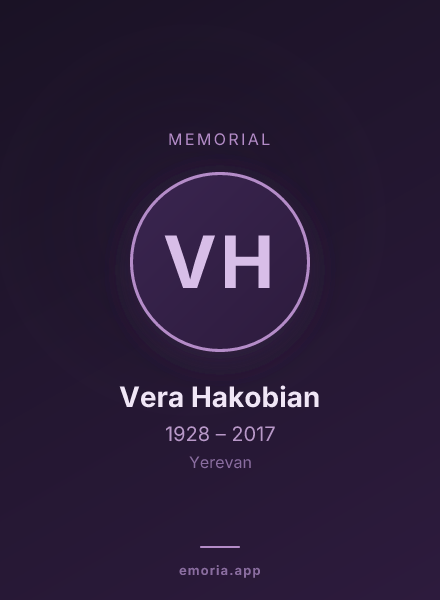 Memorial portrait of Vera Hakobian
