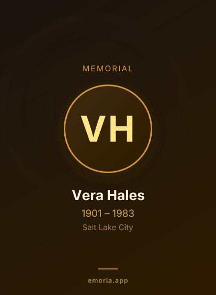 Memorial portrait of Vera Hales