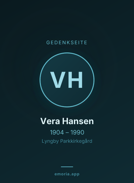 Gedenkportrait von Vera Hansen