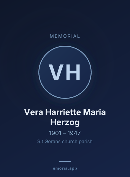 Memorial portrait of Vera Harriette Maria Herzog