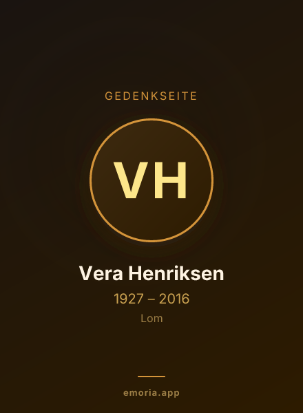 Gedenkportrait von Vera Henriksen
