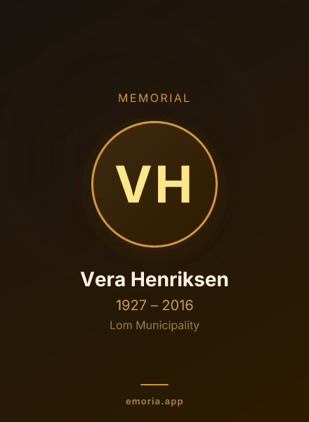 Memorial portrait of Vera Henriksen