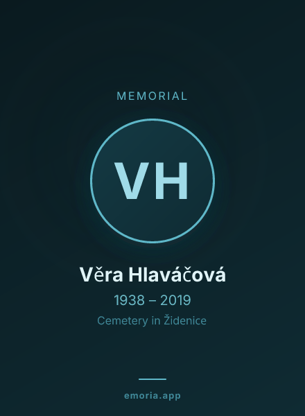 Memorial portrait of Věra Hlaváčová