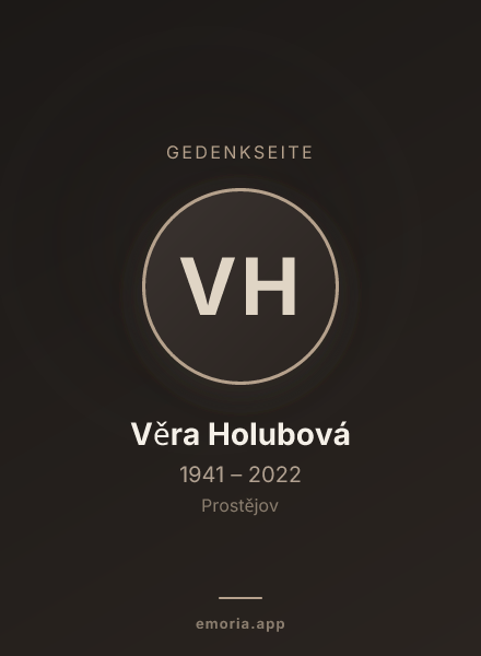 Gedenkportrait von Věra Holubová