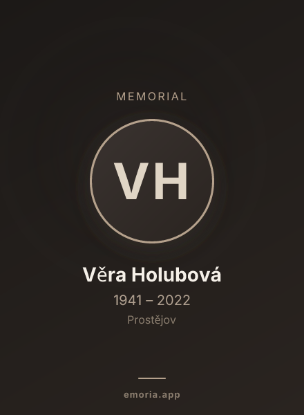 Memorial portrait of Věra Holubová