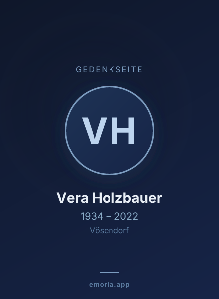 Gedenkportrait von Vera Holzbauer