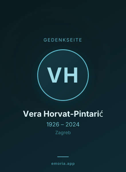 Gedenkportrait von Vera Horvat-Pintarić