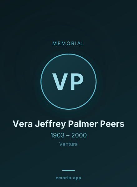 Memorial portrait of Vera Jeffrey Palmer Peers