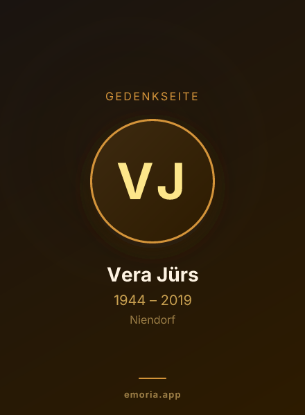 Gedenkportrait von Vera Jürs