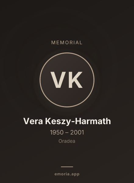 Memorial portrait of Vera Keszy-Harmath