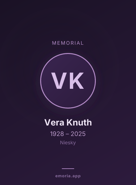 Memorial portrait of Vera Knuth