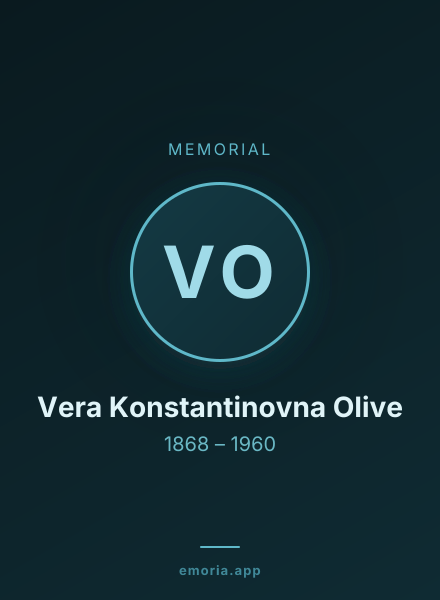 Memorial portrait of Vera Konstantinovna Olive