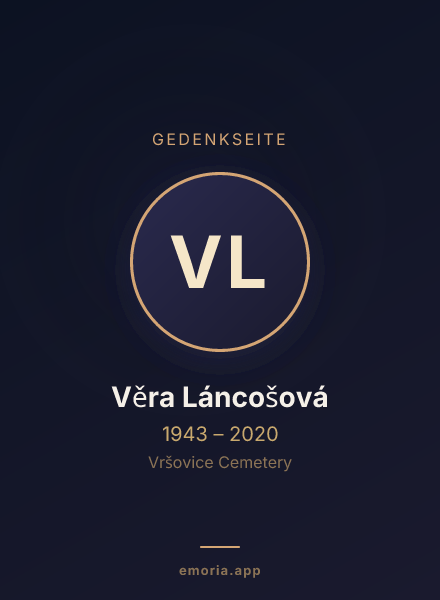 Gedenkportrait von Věra Láncošová