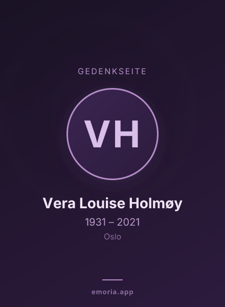 Gedenkportrait von Vera Louise Holmøy