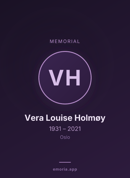 Memorial portrait of Vera Louise Holmøy