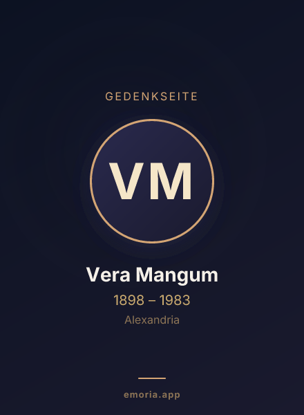 Gedenkportrait von Vera Mangum