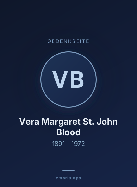 Gedenkportrait von Vera Margaret St. John Blood