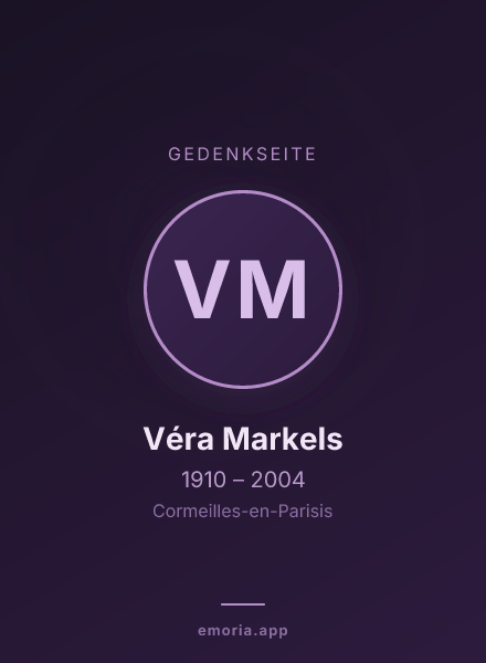 Gedenkportrait von Véra Markels