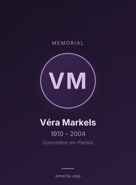 Memorial portrait of Véra Markels