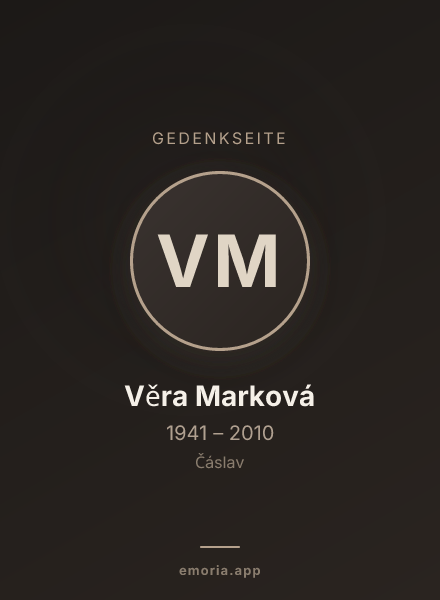 Gedenkportrait von Věra Marková