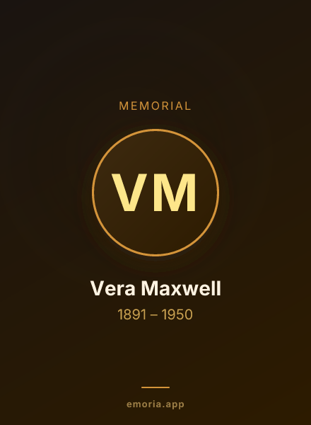 Memorial portrait of Vera Maxwell