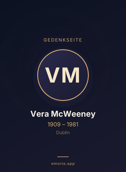 Gedenkportrait von Vera McWeeney