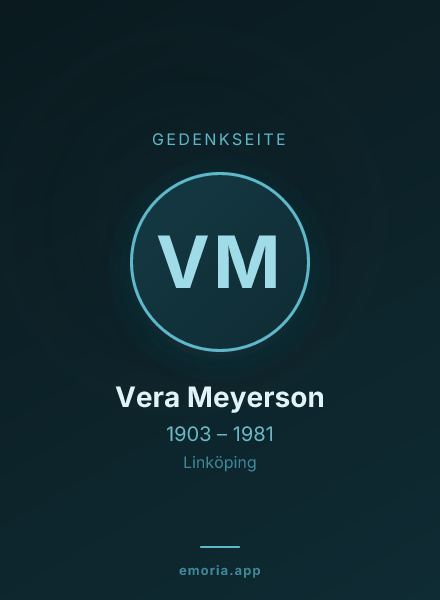 Gedenkportrait von Vera Meyerson
