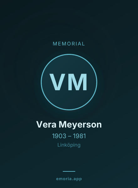 Memorial portrait of Vera Meyerson