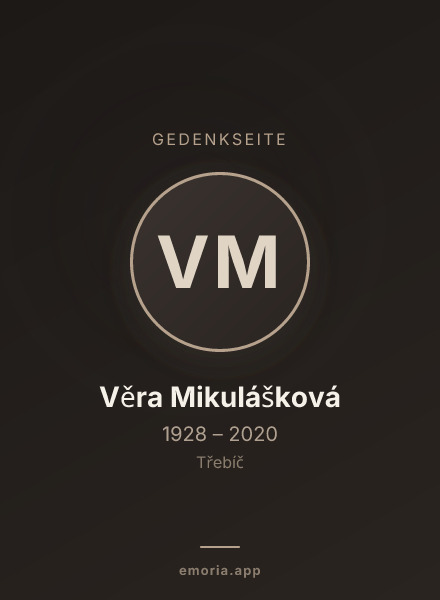 Gedenkportrait von Věra Mikulášková