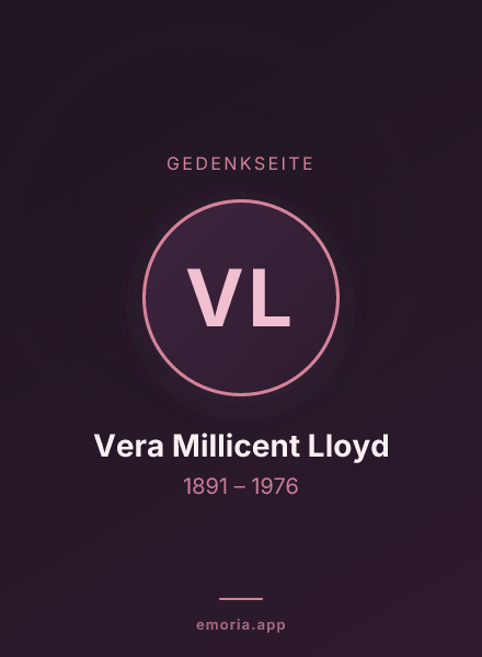 Gedenkportrait von Vera Millicent Lloyd