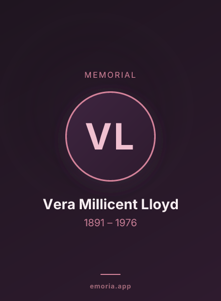 Memorial portrait of Vera Millicent Lloyd