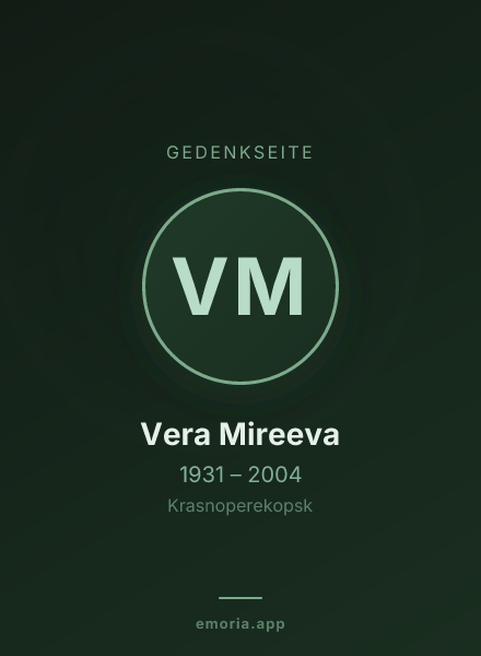 Gedenkportrait von Vera Mireeva