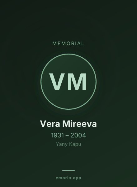 Memorial portrait of Vera Mireeva