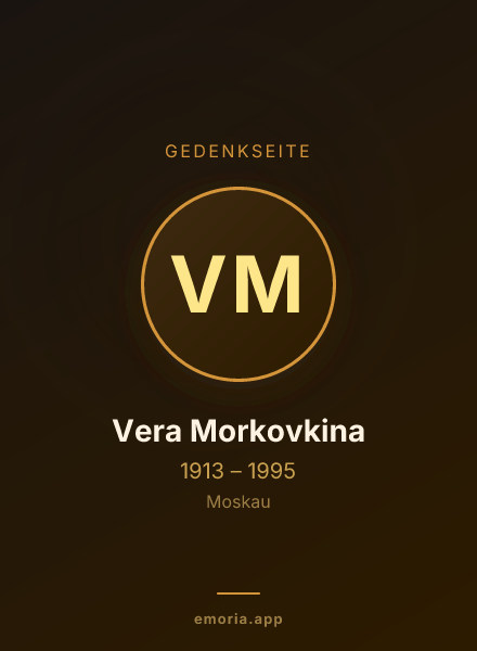 Gedenkportrait von Vera Morkovkina