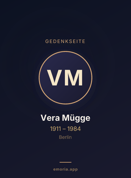 Gedenkportrait von Vera Mügge