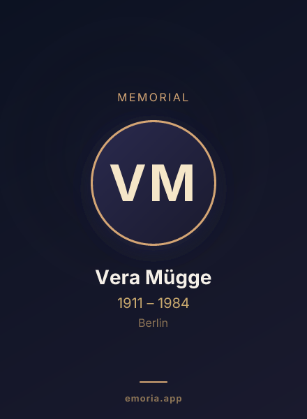 Memorial portrait of Vera Mügge